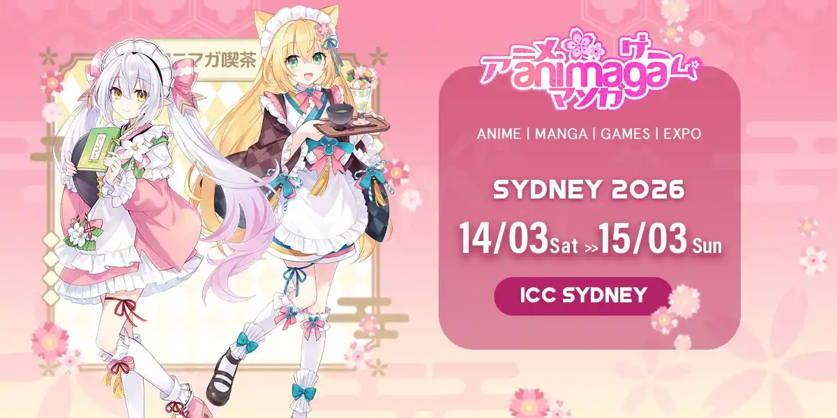 Official Animaga Sydney 2026 poster, 14–15 March at ICC Sydney