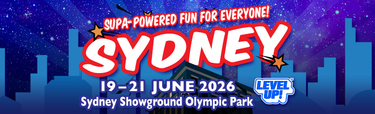 Official Supanova Sydney 2026 event banner, 19–21 June at Sydney Showground Olympic Park