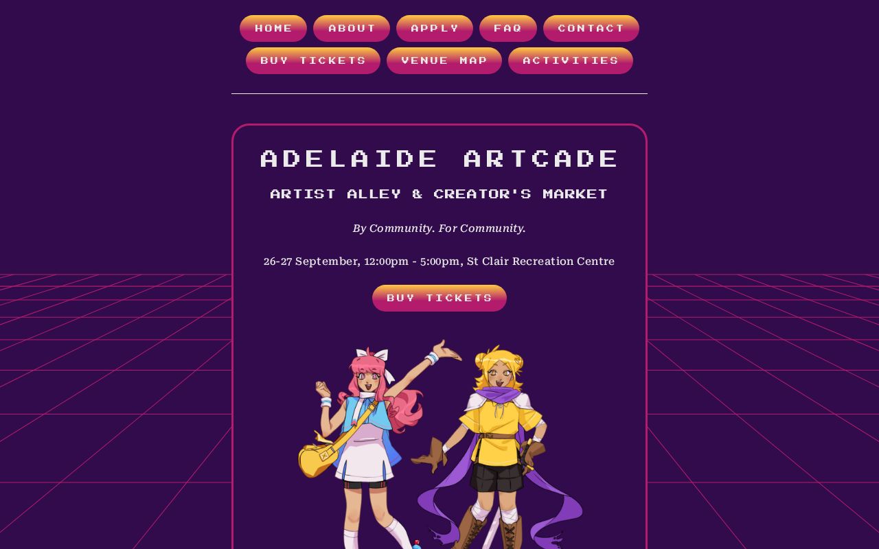 Official visual for Adelaide Artcade 2026