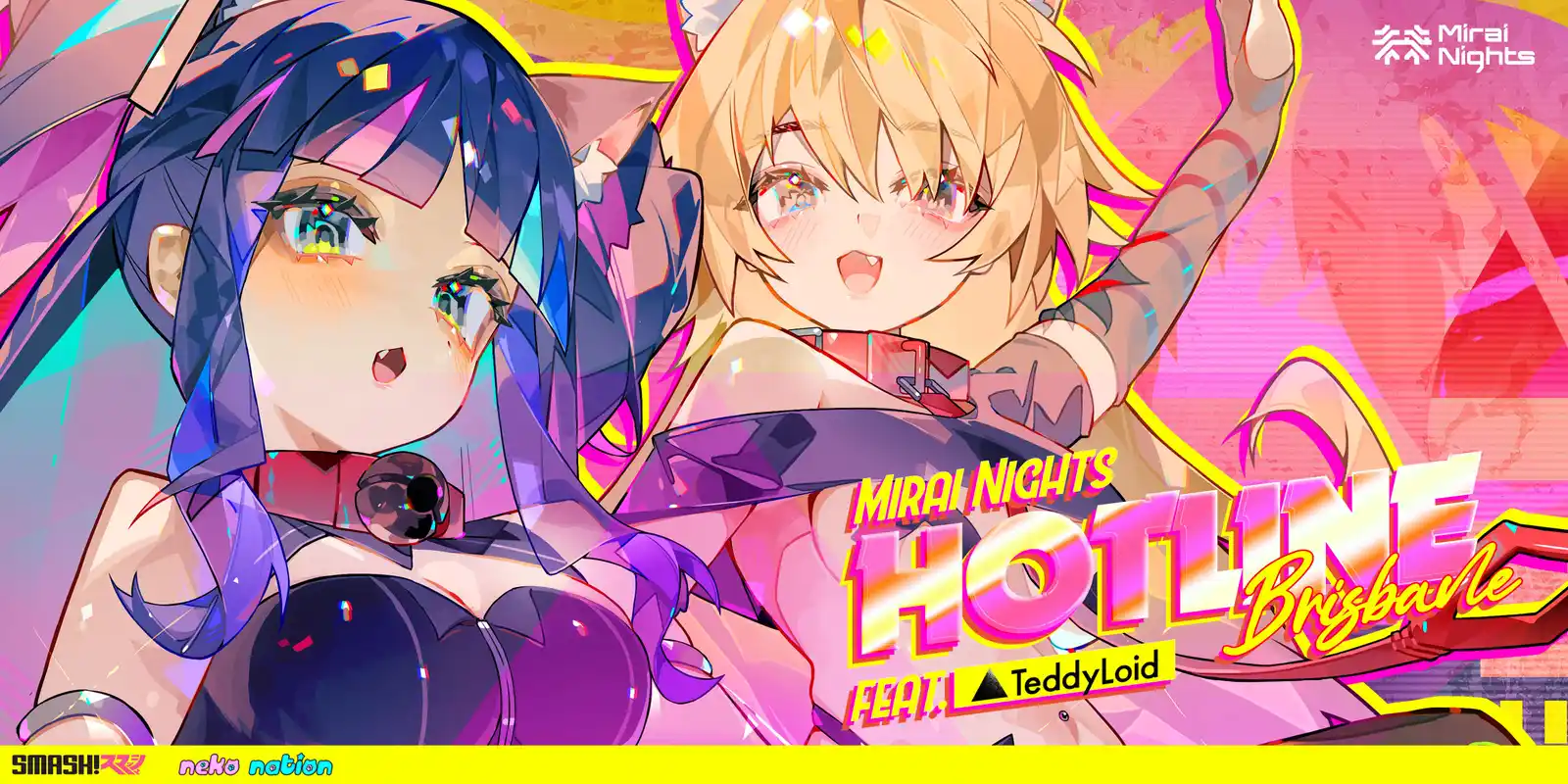 Official organiser artwork for HOTLINE Brisbane with TeddyLoid