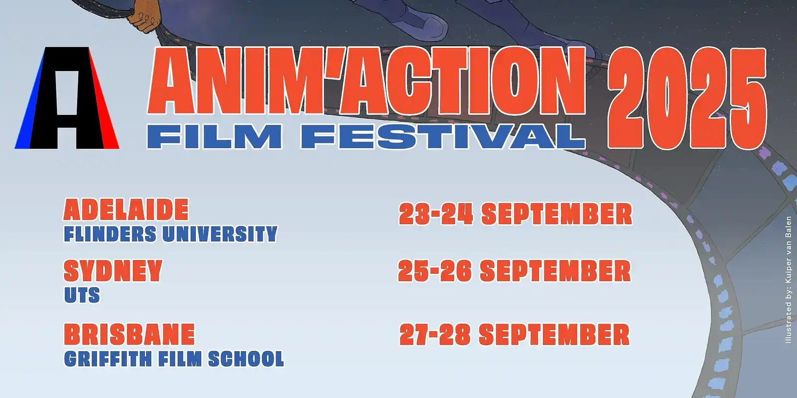 Official organiser artwork for Anim’Action Film Festival 2025 — Brisbane
