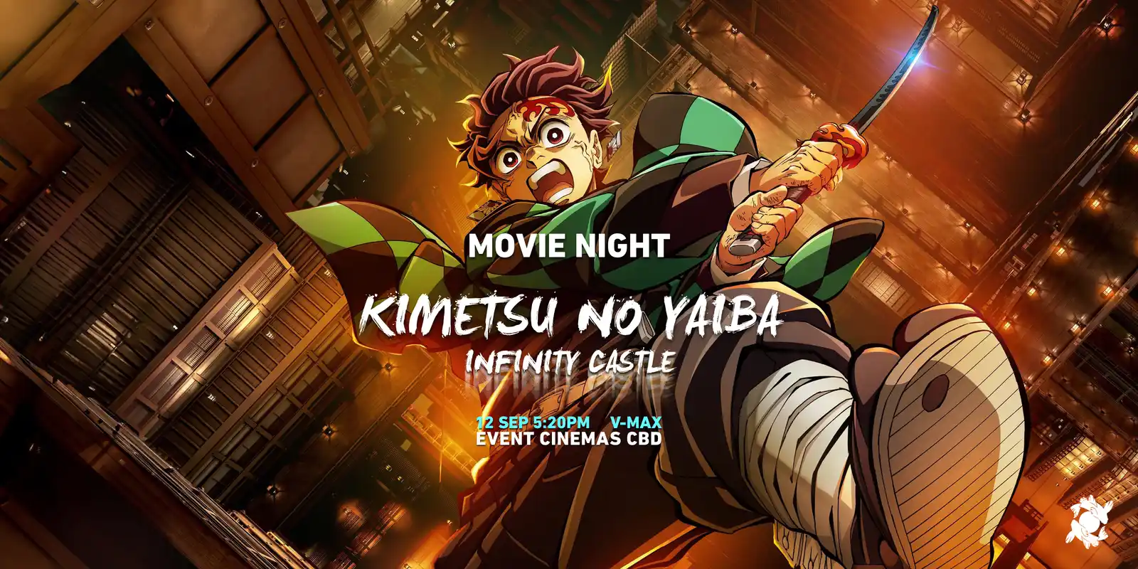 Official organiser artwork for UQJX Demon Slayer: Infinity Castle Movie Night