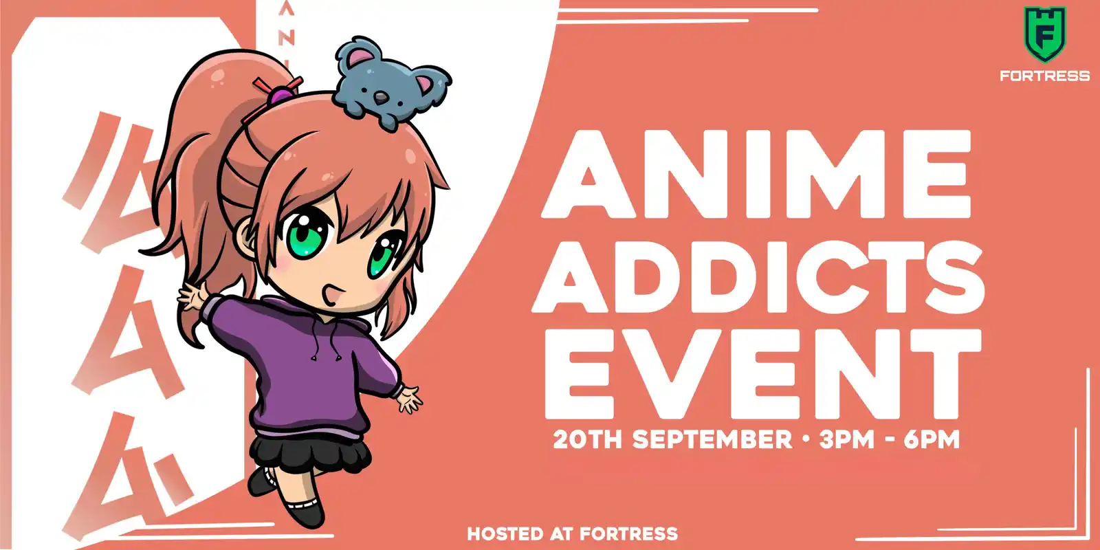Official artwork for Anime Addicts Australia Anniversary Meetup