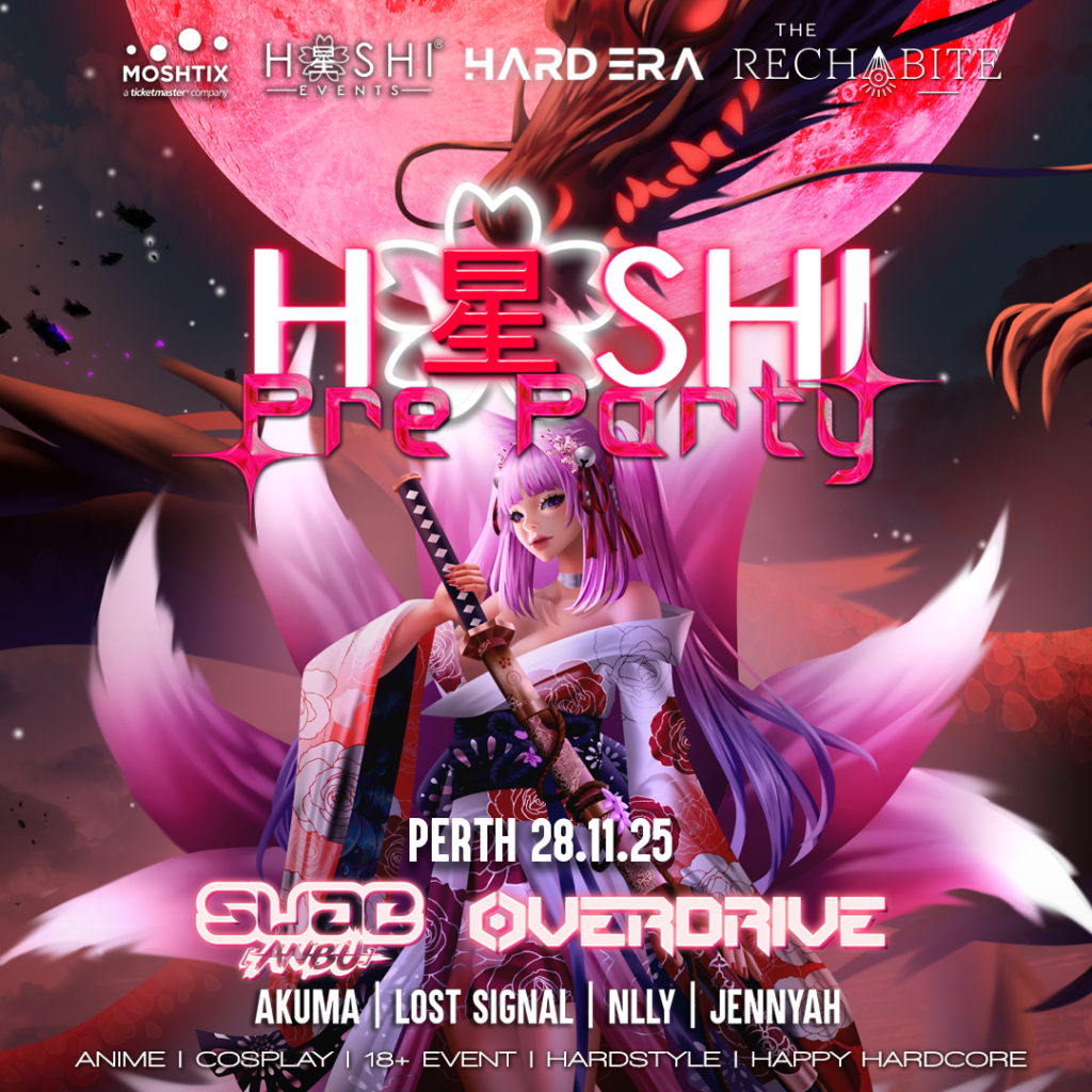 Official HoshiCon 2025 pre-party poster