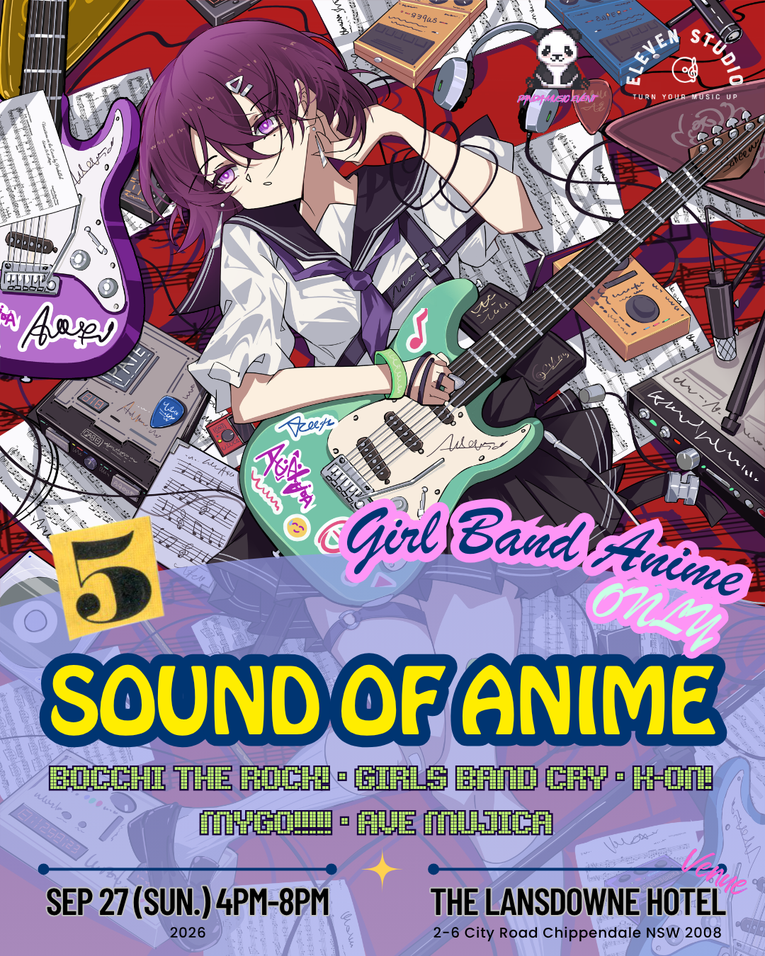 Sound of Anime 5 Girl Band Anime Only poster, 27 September 2026 at The Lansdowne Hotel